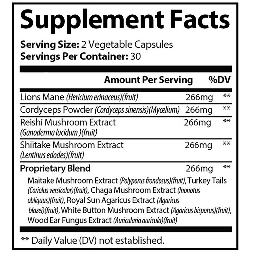 KUHTEM Dr Loves Roar Lions Mane capsules close-up for memory support.