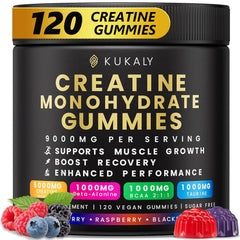 Kukaly Creatine Gummies in mixed flavors for convenient workout support.