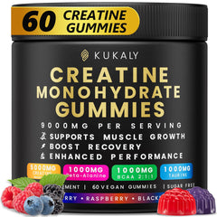 Kukaly Creatine Monohydrate Gummies bottle ready for gym sessions.