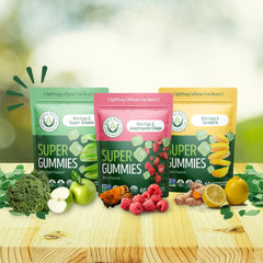 Kuli Kuli Super Energy Gummies lemon bottle provides crisp, jitters-free energy.