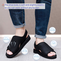 KUMUROETA Open Toe Diabetic Sandal anti-slip sole helps distribute pressure and prevent slips.