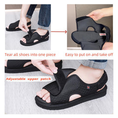 KUMUROETA open toe diabetic sandals side view highlights adjustable straps