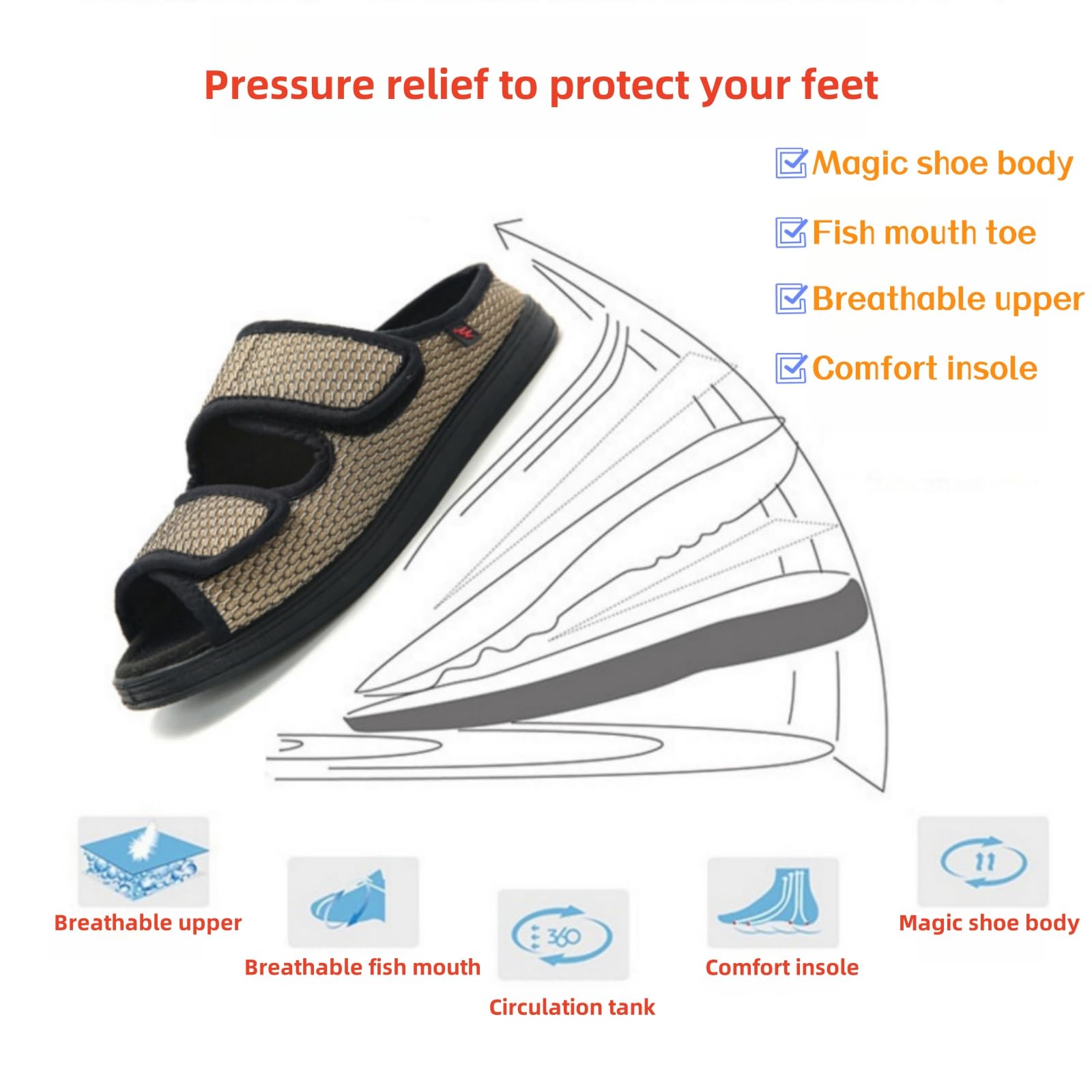 KUMUROETA anti-slip sole provides safer steps on varied surfaces.