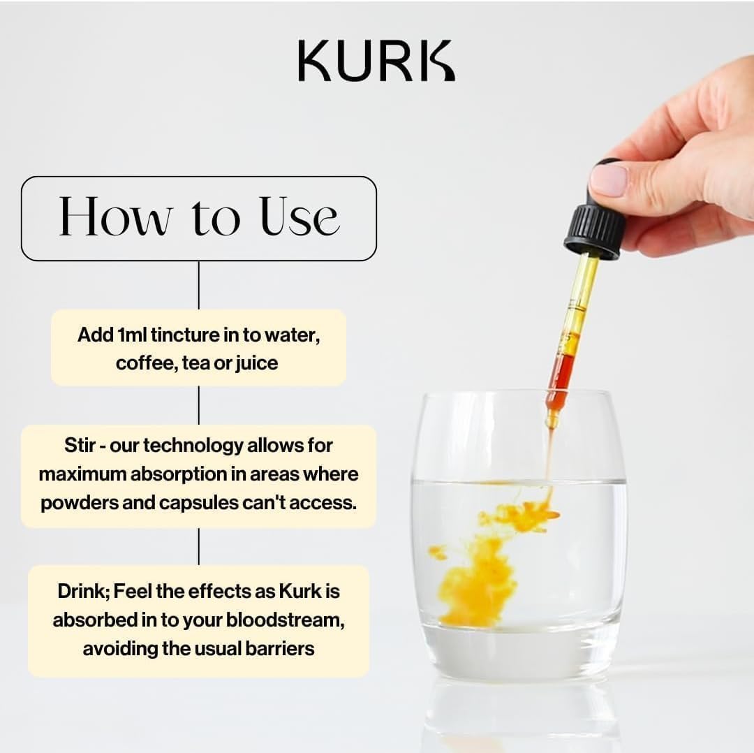 Kurk Essential vanilla flavor drops bottle ready to blend into beverages for taste and routine.