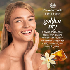 Kuumba Made Golden Sky bottle showcases rose and vanilla orchid notes