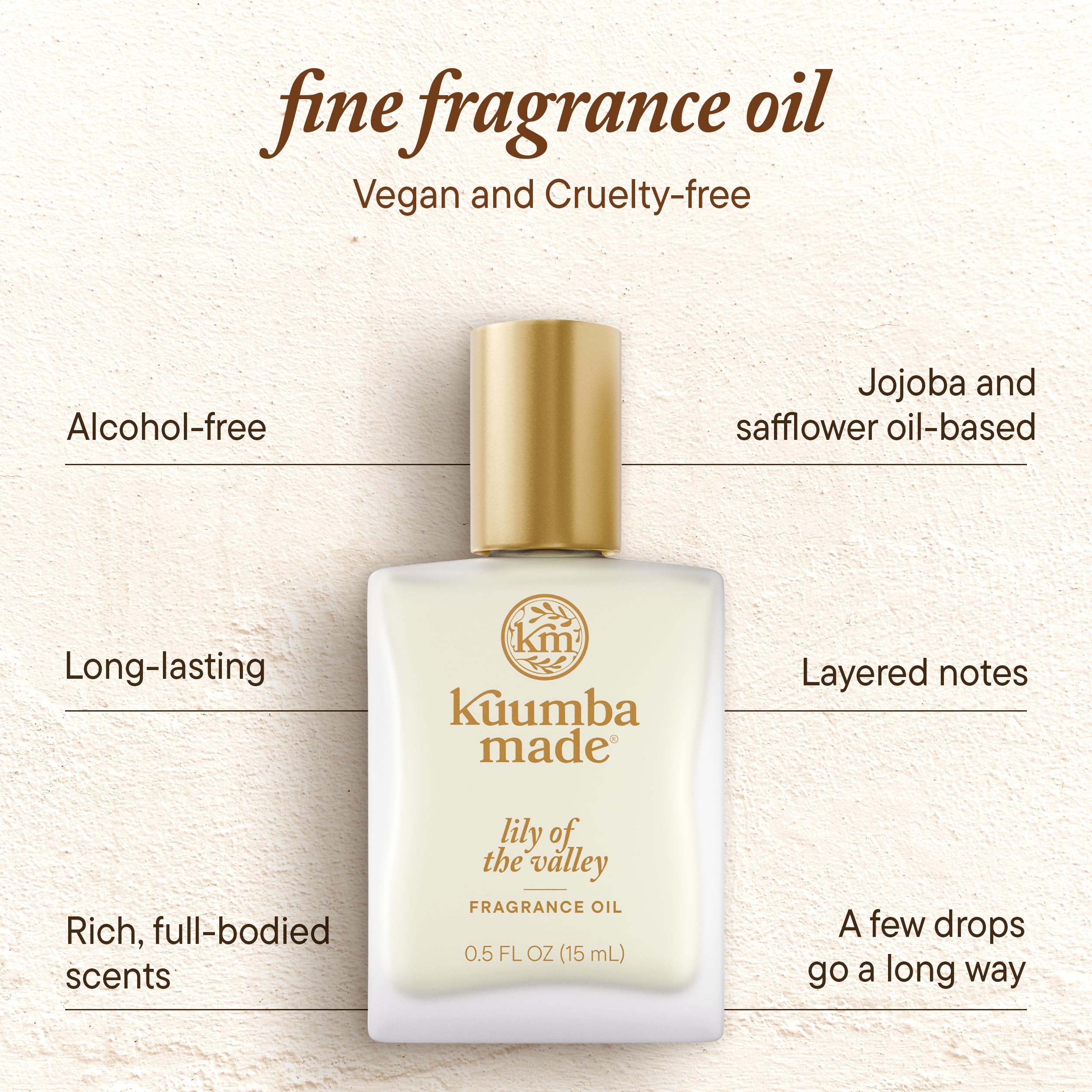 Label detail of Kuumba Made Lily of the Valley fragrance oil