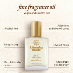 Label detail of Kuumba Made Lily of the Valley fragrance oil