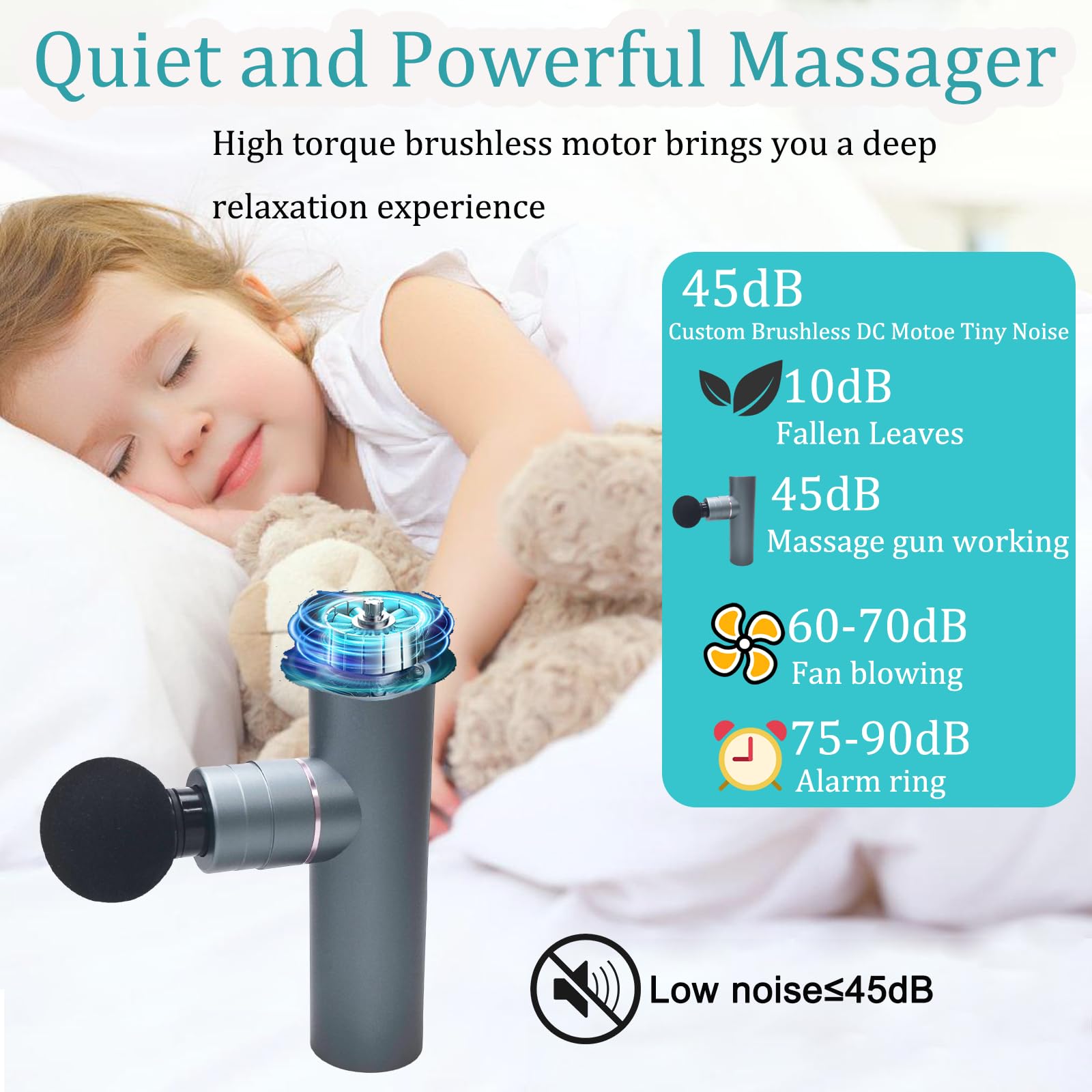 KVKID ultra-quiet operation lets you massage without distraction.