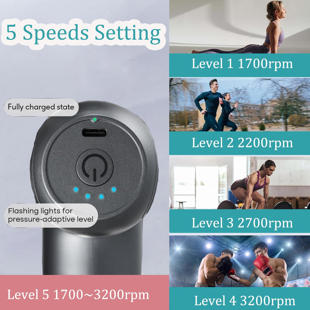 KVKID Mini Massager Gun attachments set enables versatile targeting of muscle areas.