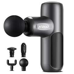 KVKID Mini Massager Gun front view shows compact ergonomics for on-the-go relief.