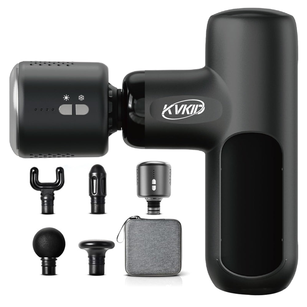 KVKID Mini Massager Gun in use at gym or office environment.