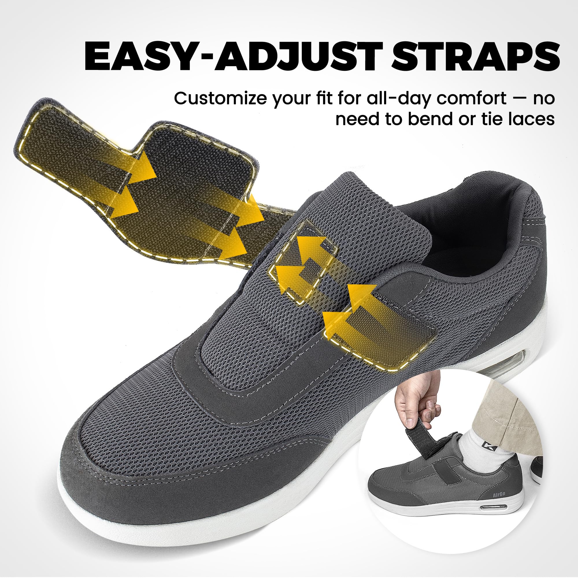 KWUKOTY shoes with arch-support insoles for stable foot alignment