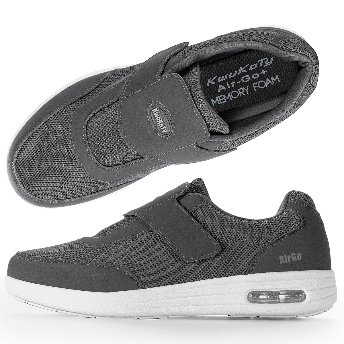 KWUKOTY orthopedic shoes for women in grey seen from the side for support