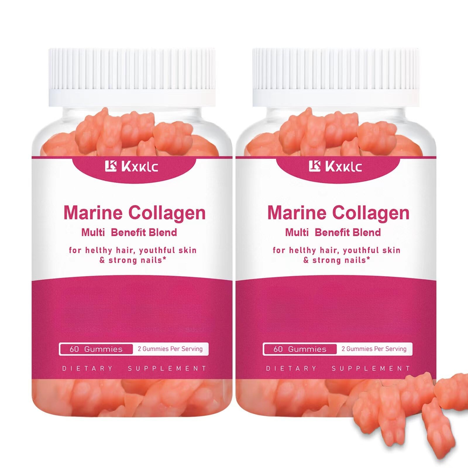 KXKLC Marine Collagen Gummies bottle for daily skin support