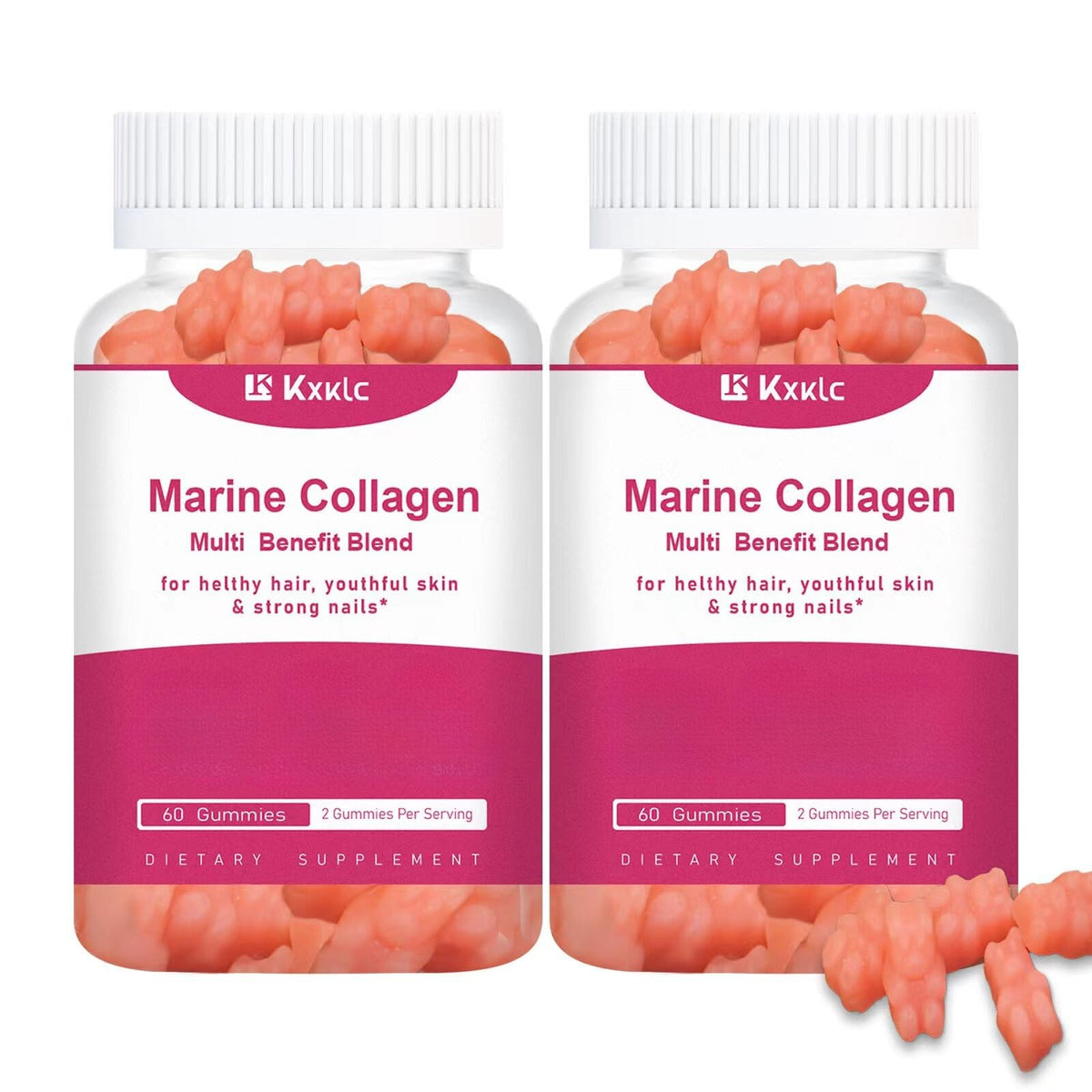 KXKLC Marine Collagen Gummies bottle for daily skin support