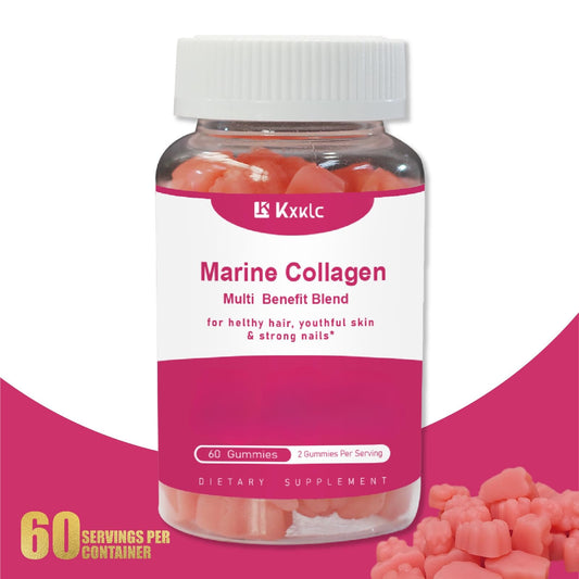 KXKLC Marine Collagen Gummies spoon pouring gummies for easy intake