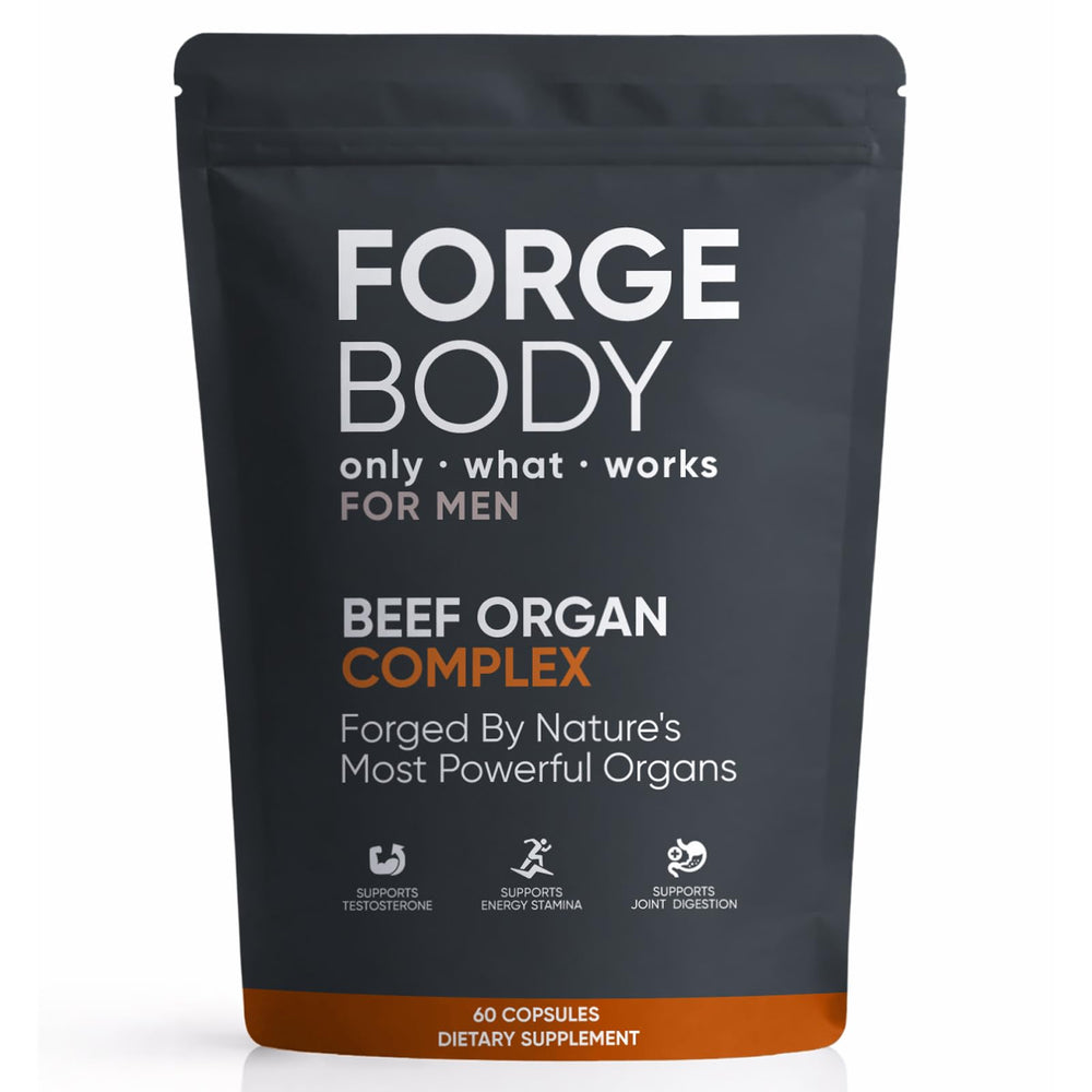 KXVUDE Forgebody beef organ bottle with capsules for daily wellness.