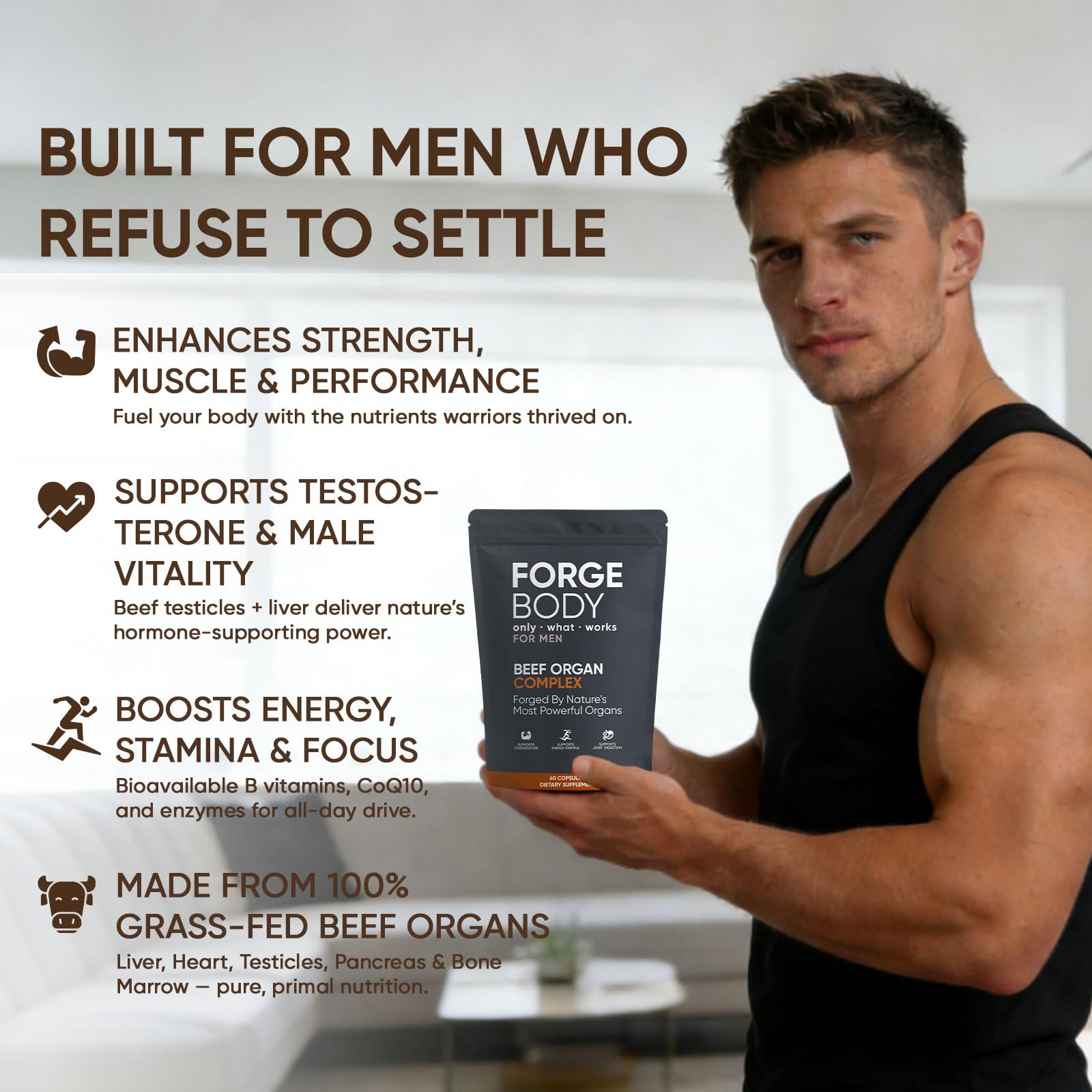 KXVUDE Forgebody gluten-free label highlights clean formula.