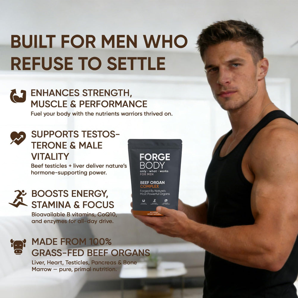 KXVUDE Forgebody gluten-free label highlights clean formula.