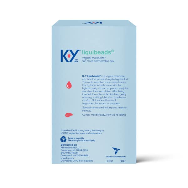 K-Y Liquibeads dissolving ovule releases moisture within minutes
