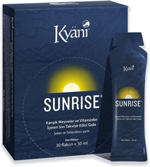 Kyani Sunrise 30-pouch box front view shows convenient morning boost.
