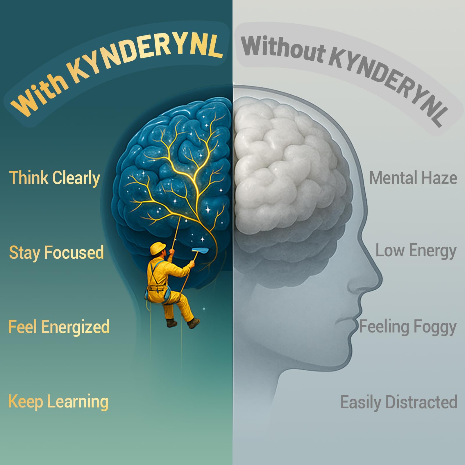 Kynderynl Apigenin 100mg softgels product shot communicates a clean formula.