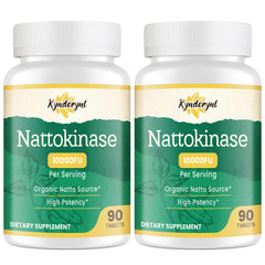 Kynderynl nattokinase bottle front showing high-dose formula for circulation support.