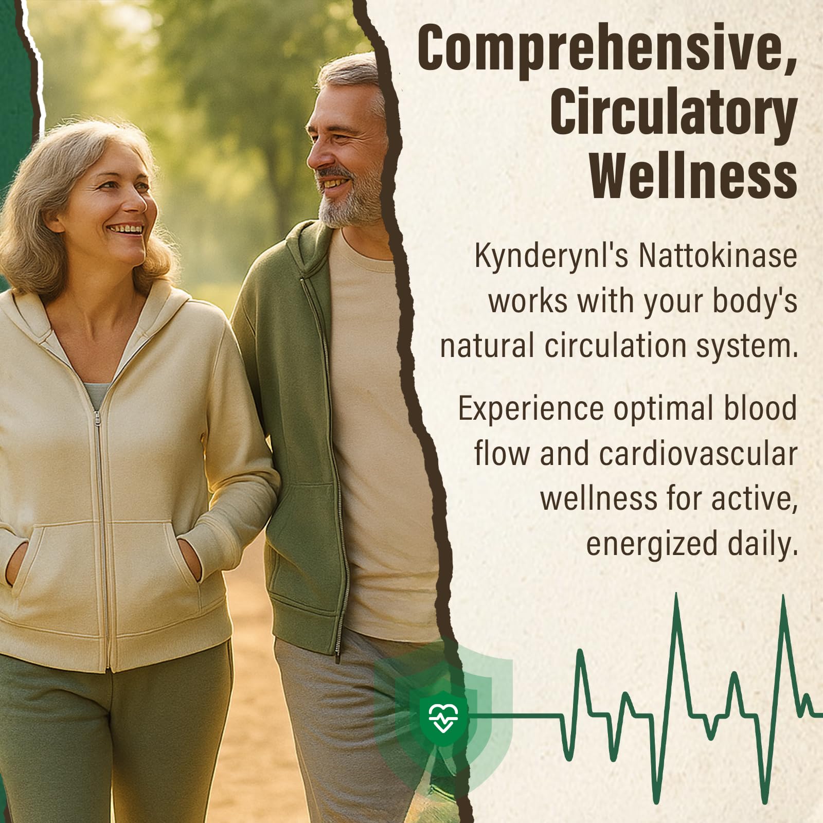 Kynderynl nattokinase packaging box, vegan and allergen-friendly formula.
