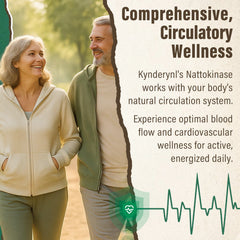 Kynderynl nattokinase packaging box, vegan and allergen-friendly formula.