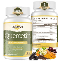 Kynderynl Quercetin 1000mg softgels bottle shown for daily mobility support and antioxidant potential