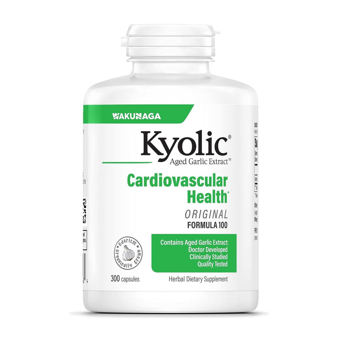 Kyolic Aged Garlic Formula 100 bottle close-up for wellness