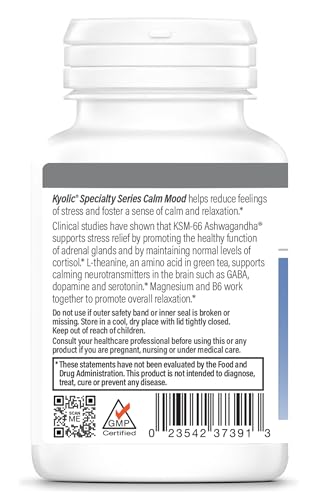 Close-up of Kyolic Calm Mood capsules for easy daily use.