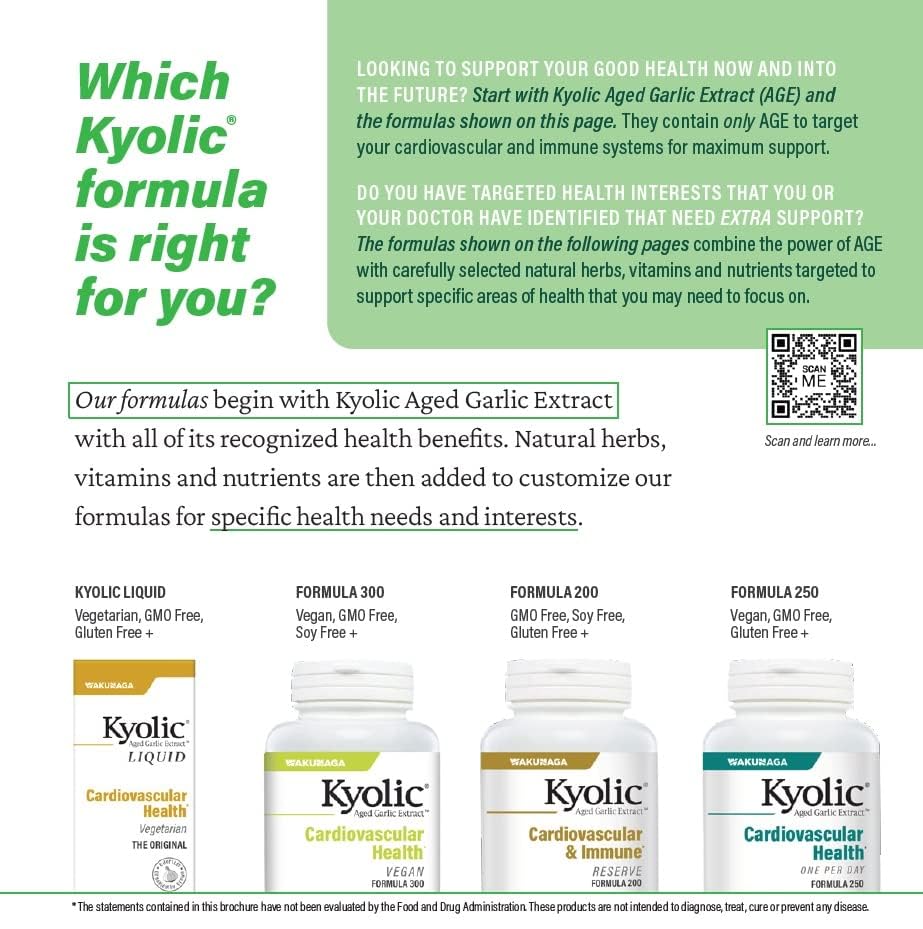 Small easy to swallow Kyolic vegan capsules ready for daily use.