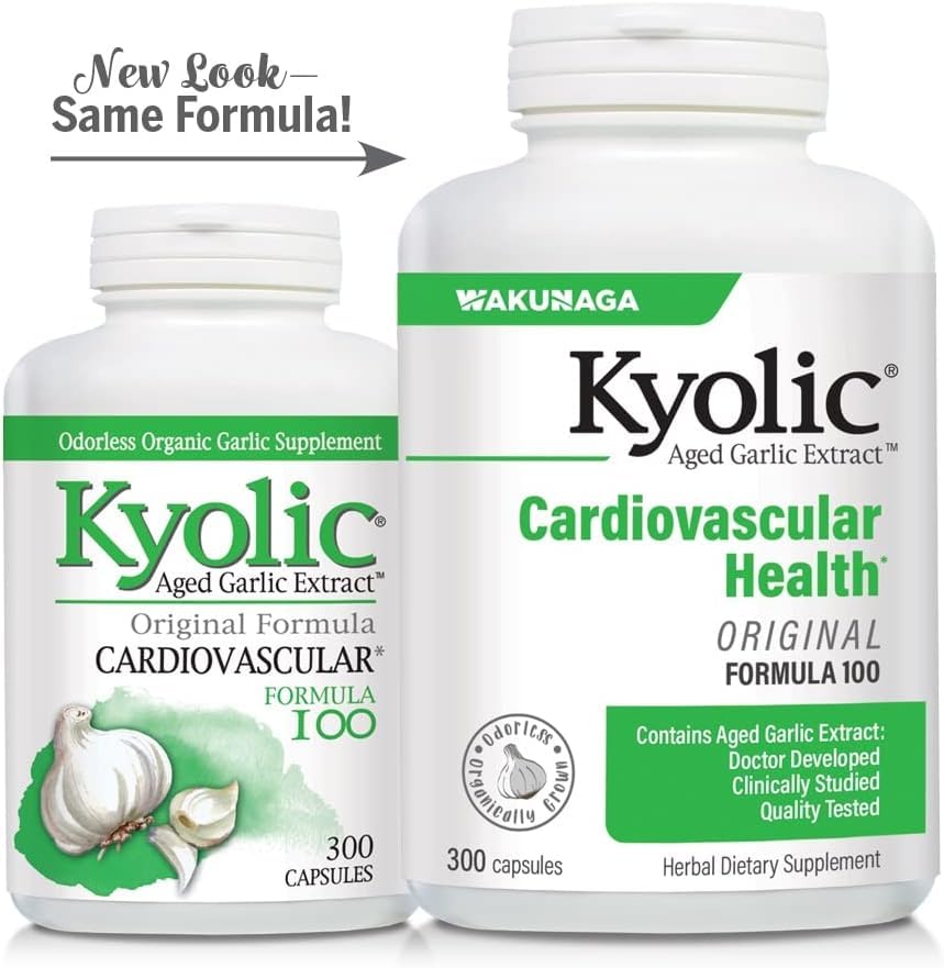 Kyolic Formula 100 capsules poured for easy dosing