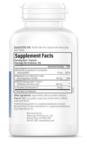 Kyolic KSM-66 Ashwagandha formula illustrating adaptogenic blend.