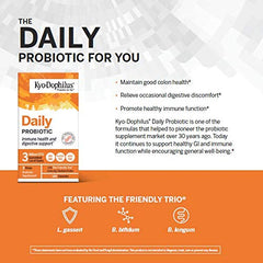 Kyolic Kyo-Dophilus daily-use bottle shown for on-the-go wellness.
