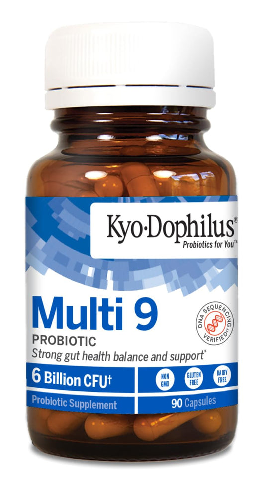 Kyolic Kyo-Dophilus Multi 9 probiotic capsules for convenient daily gut health
