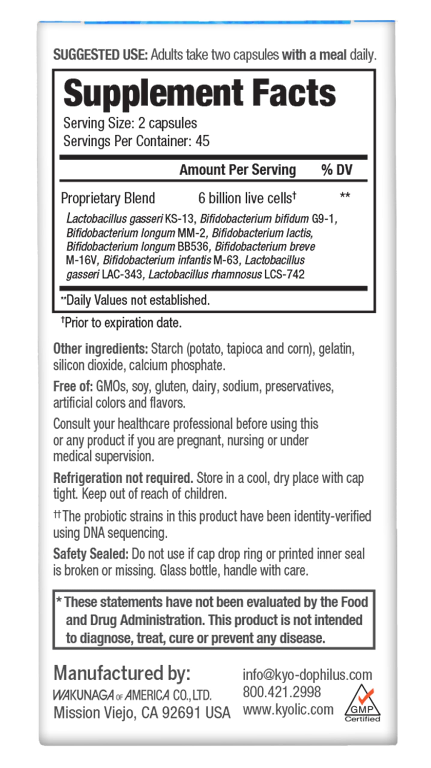 Kyolic packaging image showing ready-to-use probiotic supplement for on-the-go daily use