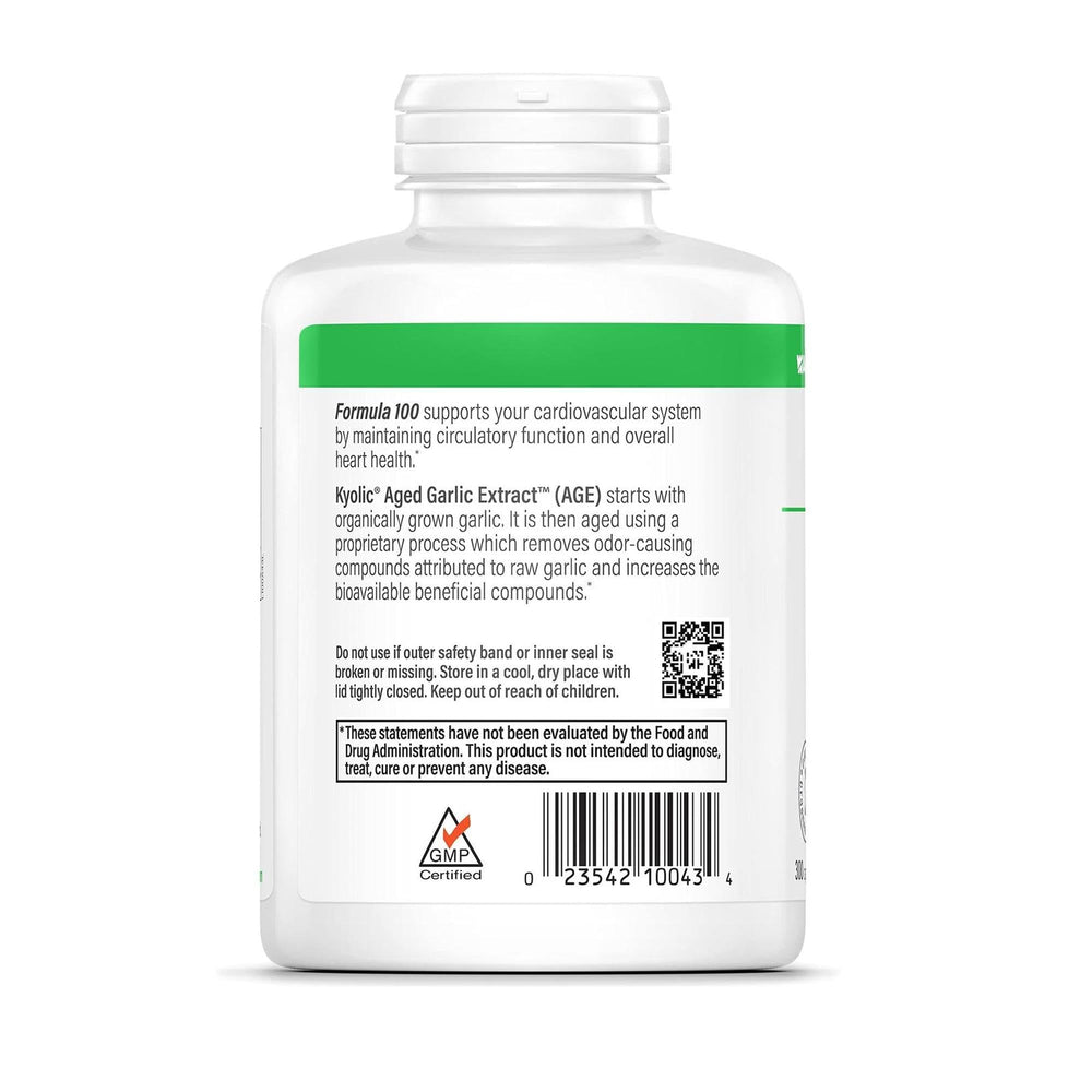 Kyolic Odorless Garlic Extract display emphasizes gentle formula