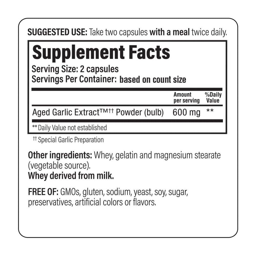 Kyolic Organic Garlic Extract label detail showing organic sourcing