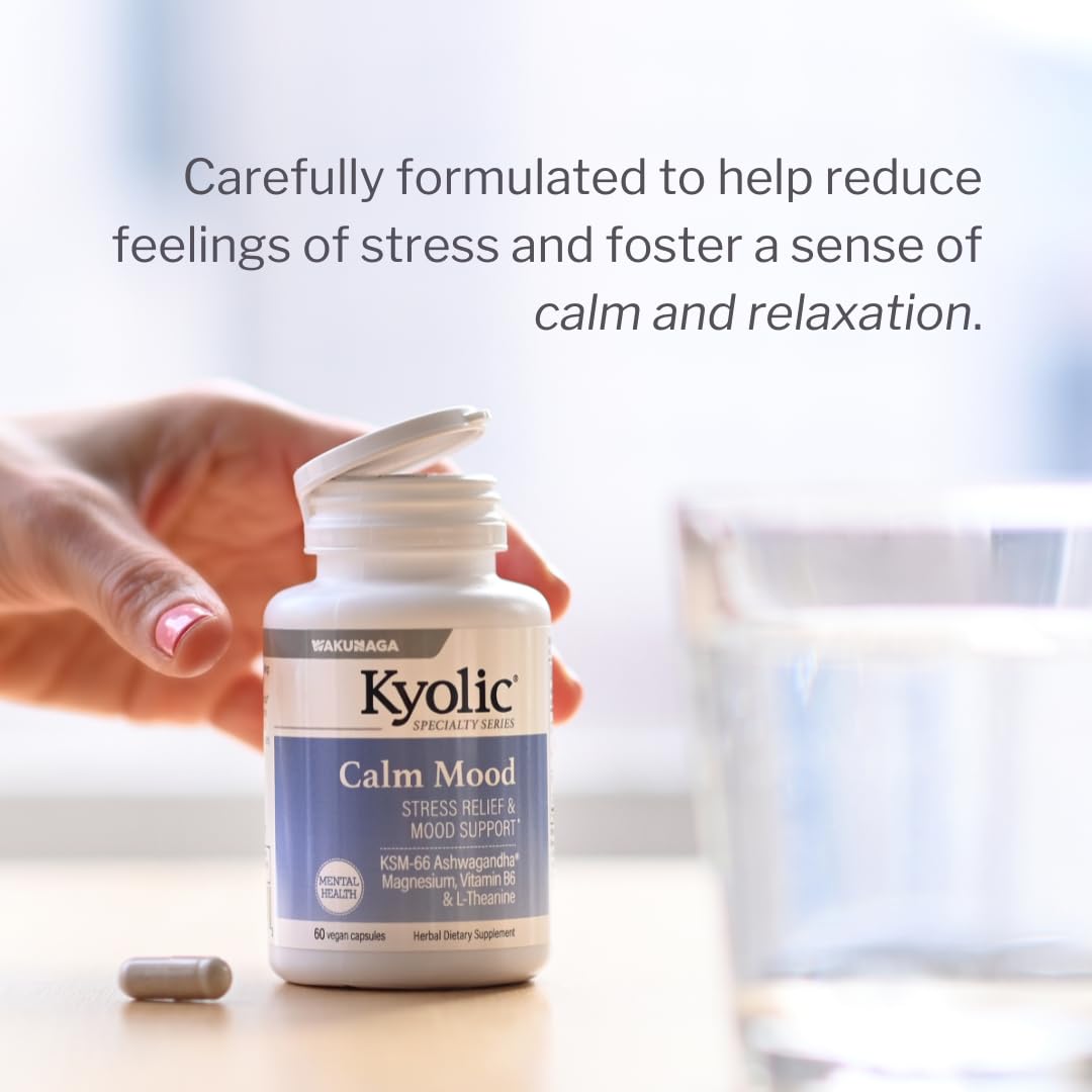 Busy adult using Kyolic Calm Mood during a busy day.