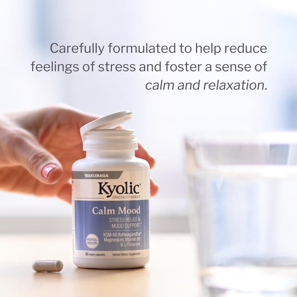 Busy adult using Kyolic Calm Mood during a busy day.