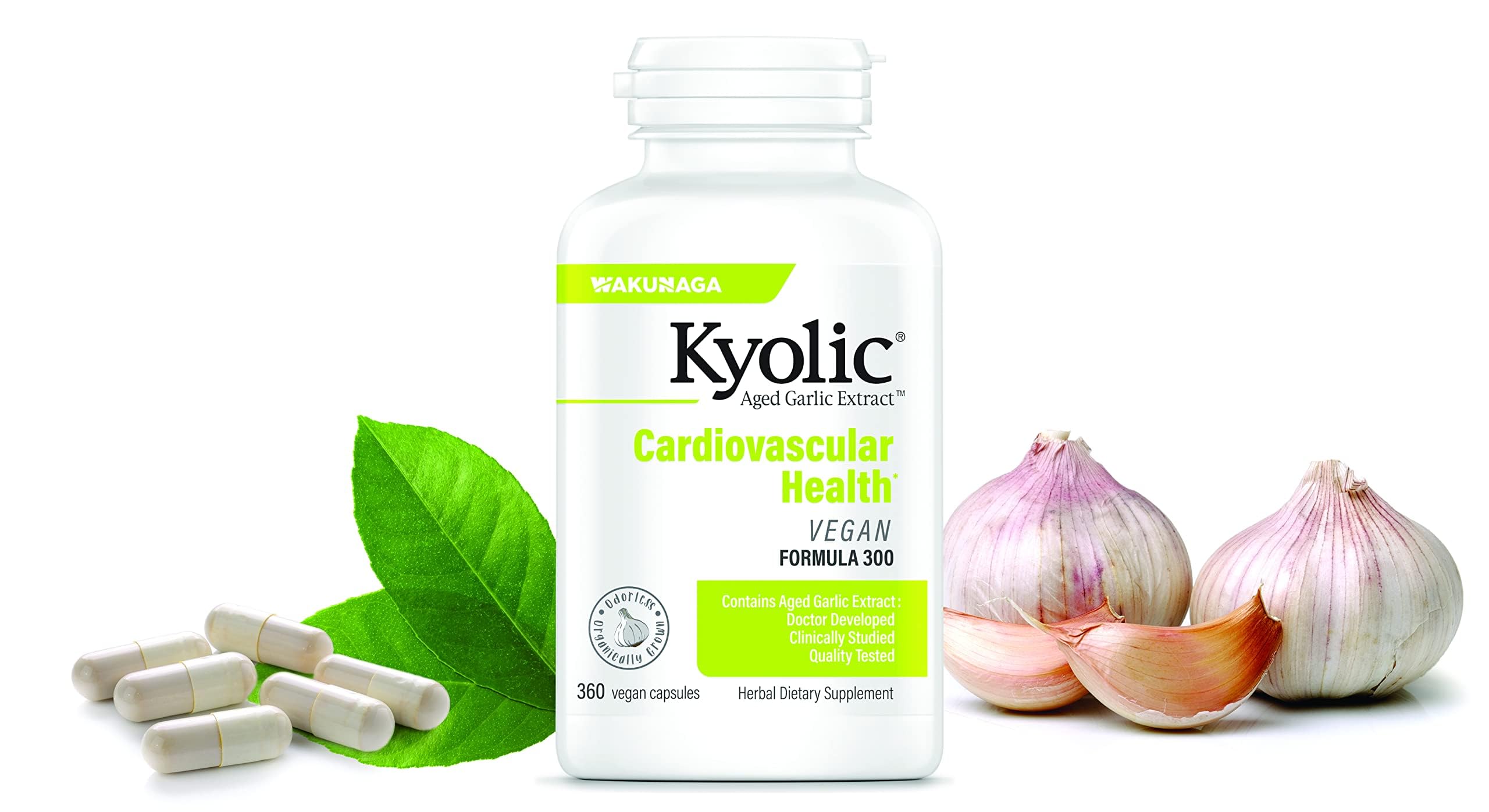 Wakunaga branding with Kyolic wellness line on packaging.