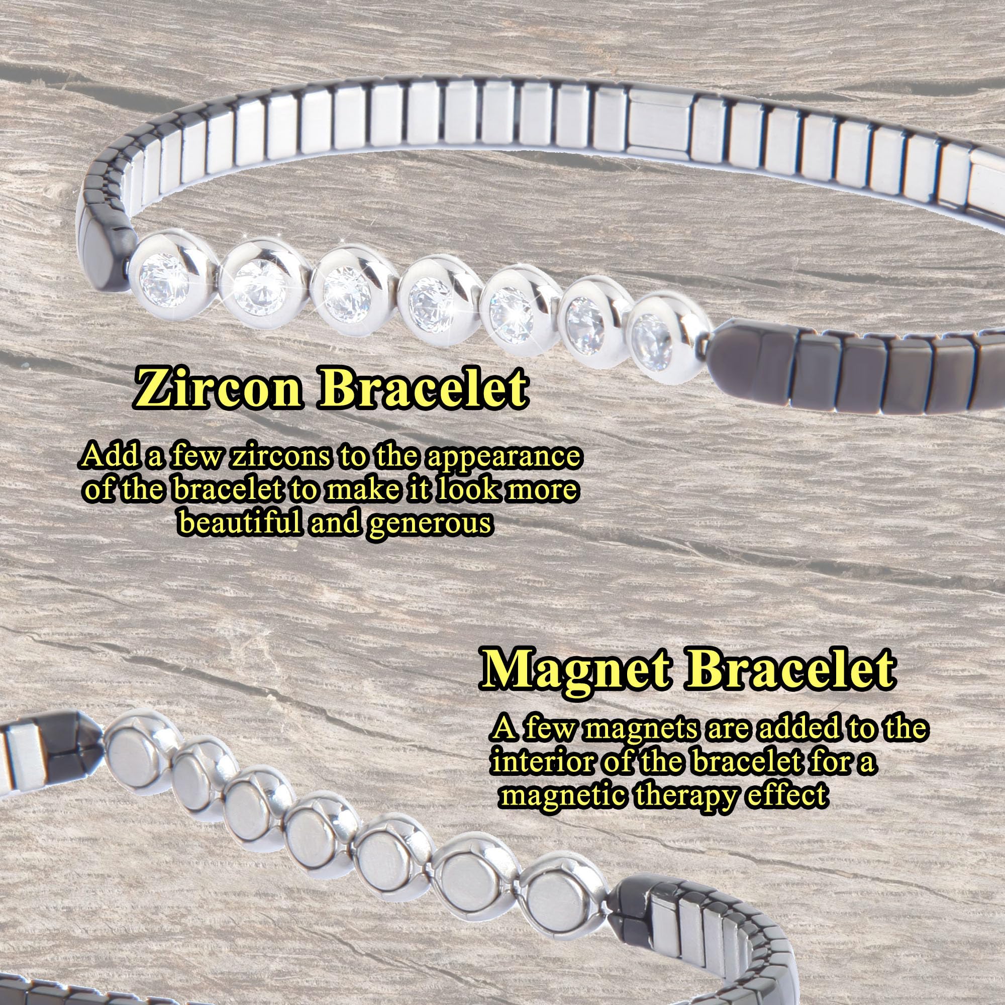 KYOSI magnetic bracelet close-up showing stretchable band for easy daily wear.