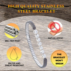 KYOSI stainless steel magnetic bracelet resists water and sweat for everyday use.
