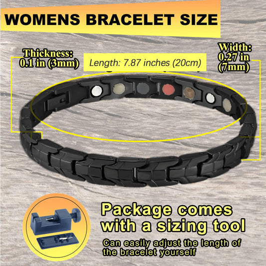 Close-up of internal magnets in KYOSI bracelet for magnetic elements