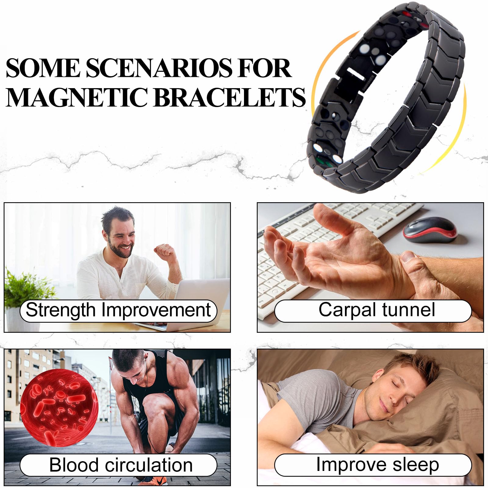 KYOSI waterproof stainless steel bracelet suitable for daily shower wear.