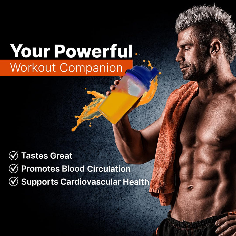 L-Arginine Pro raspberry flavor label with bold color and flavor option
