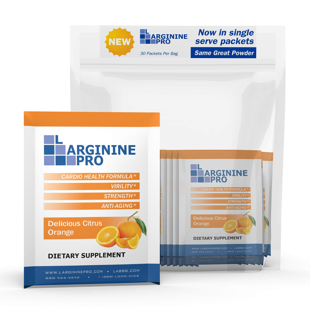 L-Arginine Pro powder being poured highlights quick mixability for workouts