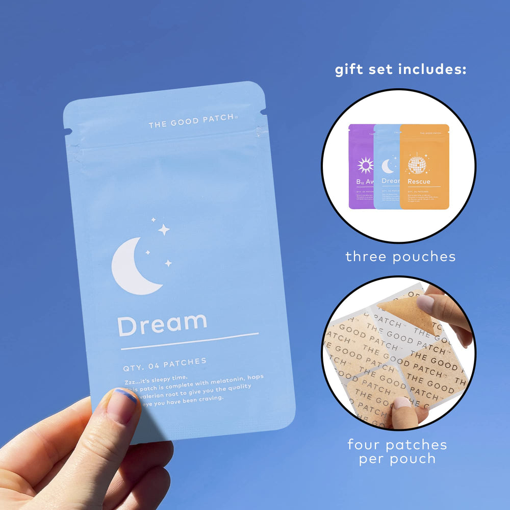 LA MEND Good Patch Dream applied to skin to support restful sleep.